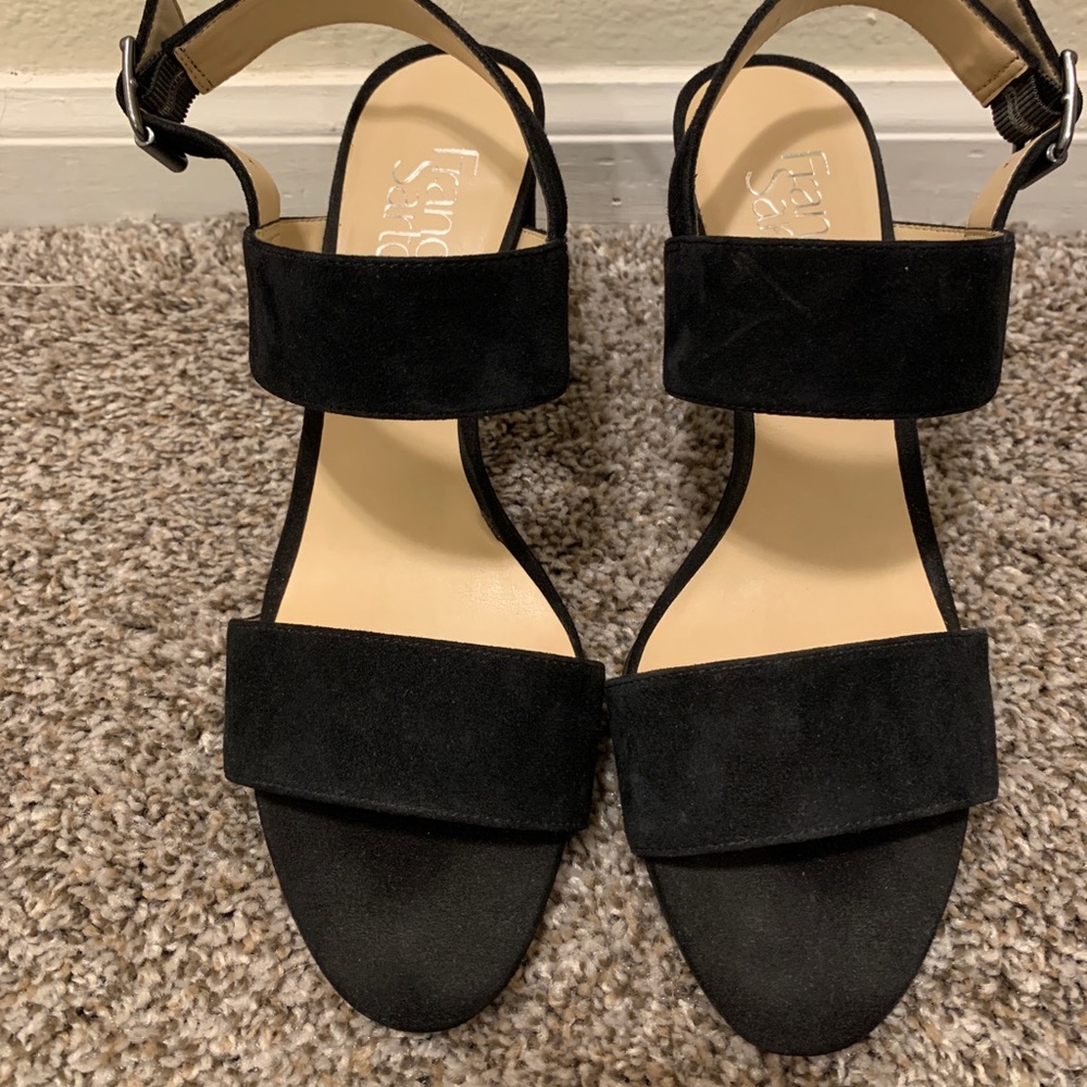 Franco Sarto Black Suede Sandals